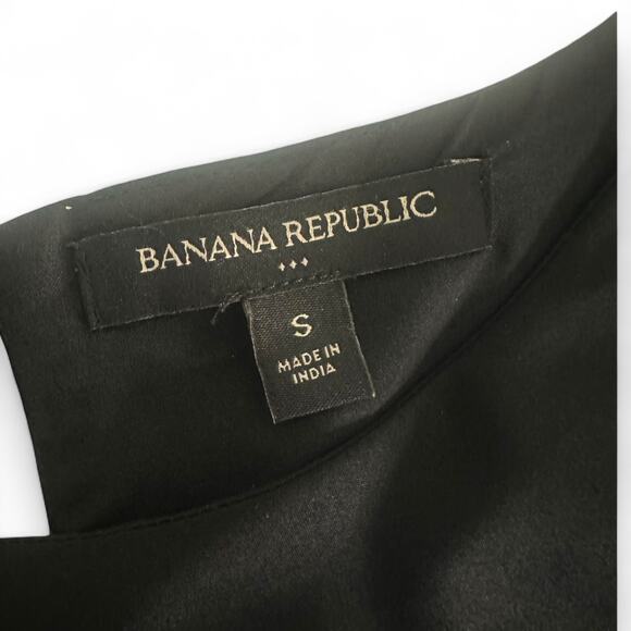 Banana Republic Embroidered-Sleeve Mini Dress Size S Black Bohemian Tribal Trim - Picture 7 of 13